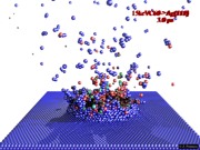 Sputtering of Ag{111} by impact of 15 keV C<sub>60</sub> projectile.