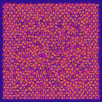 Sputtering sequence of benzene molecules ejected from 3 layer system irradiated by 4 keV Ar (Top view) - 0 ps