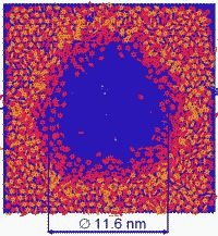 Lateral damage generated in organic multilayer by 15 keV C<sub>60</sub> impact